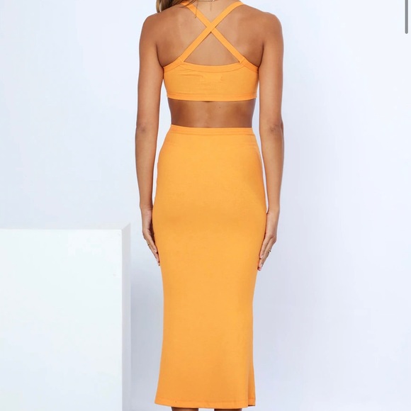 Hello Molly Isabelle Midi Dress Orange Size 10 BNWT - Picture 5 of 8